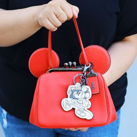 NWT Coach Minnie Mouse w Boombox Key Fob Keychain Bag Charm - Picture 2 of 5